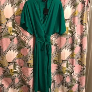 NWT ASOS TALL kimono-sleeve faux-wrap midi dress